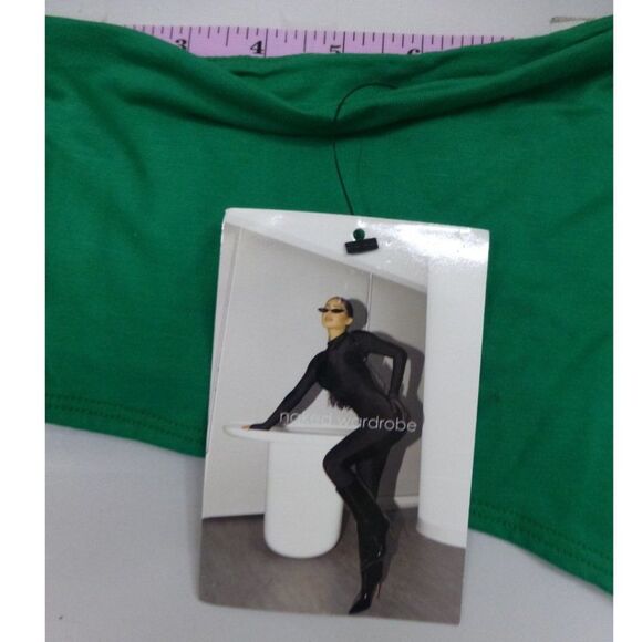 NWT Naked Wardrobe Green One Shoulder Cropped Top - Picture 7 of 11